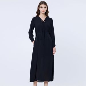 V-Neckline Long Blouse-dress - Maat XS