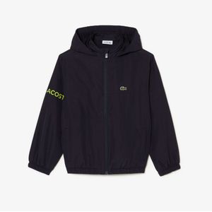 Boy's Lacoste Recycled Polyester Hooded Jacket In Navy - Maat 6J / 116cm