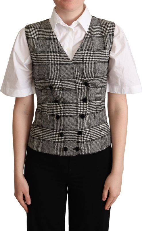 Dolce & Gabbana - Grijs - Vest - Dames - Mouwloos - Knoopsluiting