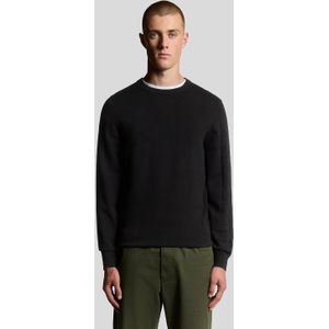 Lyle & Scott - Mid Knits Mesh Logo Crew Neck Jumper - Heren - Zwart - Vesten