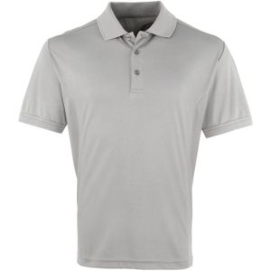 Premier Heren Coolchecker Pique korte mouw Polo T-Shirt (Zilver)