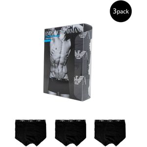 Armani 3-pack Monogramlogo Boxershorts Voor Heren In Zwart - Maat S