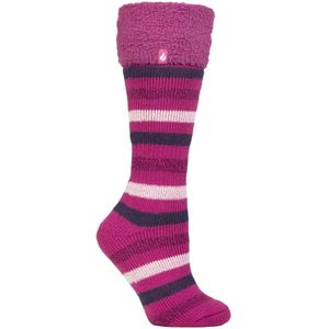 Dames Multikleur Gestreepte Patroon Lange Wellington Boot Thermosokken