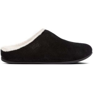 Women's Fit Flop Chrissie Shearling Slippers in Black