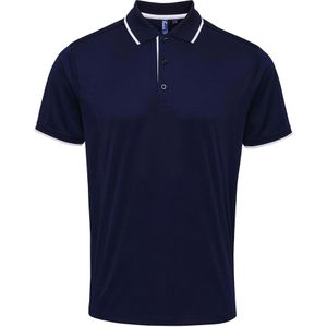 Premier Heren Coolchecker Contrast Pique Poloshirt (Marine / Wit)