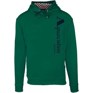 Aquascutum Verticaal Logo Groene Hoodie - Maat 2XL