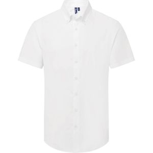 Premier Heren Supreme Oxford overhemd met korte mouwen (Wit)