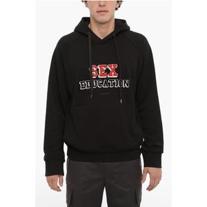 Easy Fit Katoenen SEX EDUCATION Hoodie in Zwart