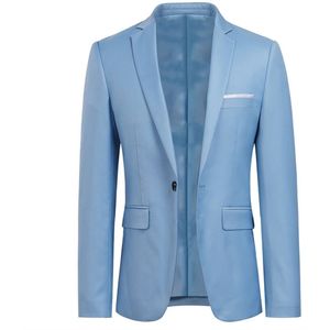 Babyblauwe stijlvolle blazer Casual blazer met één knop