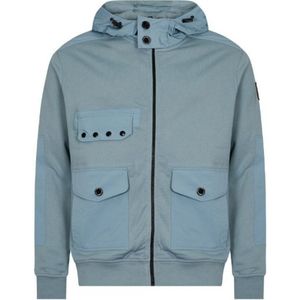 Belstaff Patch Logo Artic Blue Zip-Up Hoodie - Maat S