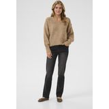 Kaffe - Trina - Trui - Lichtbruin - V-hals - Losse Pasvorm