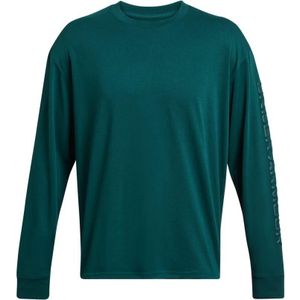 Under Armour Heren Wordmark zwaargewicht T-shirt met lange mouwen (Blauw)