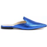 V Italia Damesslipper Lamé Blauw 4747 Sabot Traf Lam Blu