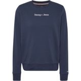 Tommy Jeans Sweaters Reg Serif Linear Sweater Blauw
