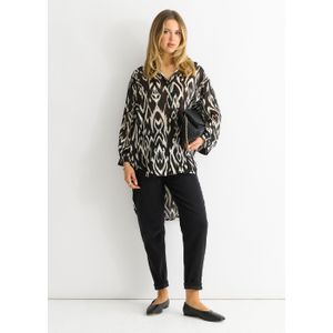 Oversized shirt met mono abstracte print