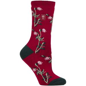 Vrouwen Thermo Sokken | Dunne Bloeimenpatroon Fleece Sokken