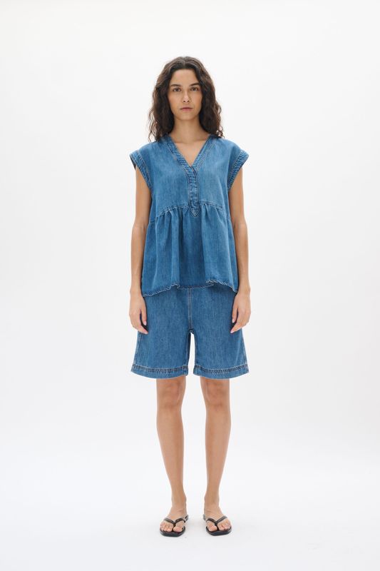 Short Relaxed fit Washed Denim blue