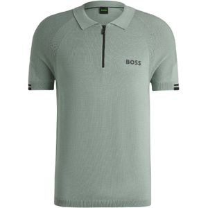 Boss Heren K Perform Max Zip Neck Poloshirt (Groen)