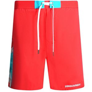 Dsquared2 Tie Dye Design Red Swim Shorts - Maat M