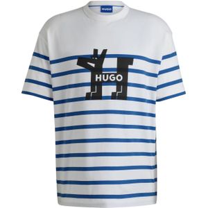Hugo Heren Nolastripe Hond Logo T-Shirt (Wit)