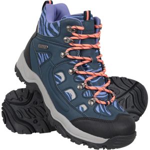 Mountain Warehouse Dames/Dames Adventurer Faux Suede Waterdichte Wandelschoenen met luipaardprint (Marine)