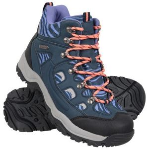 Mountain Warehouse Dames/Dames Adventurer Faux Suede Waterdichte Wandelschoenen met luipaardprint (Marine)