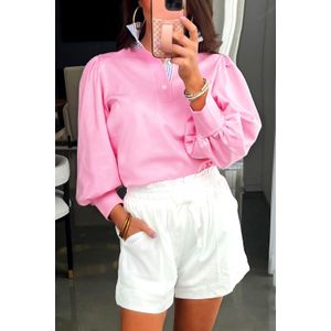 Ballonmouw Blouse met Kraag