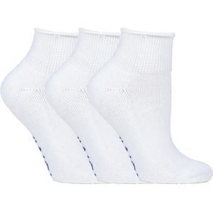 3 paar katoenrijke gewatteerde diabetische voetsokken - Wit