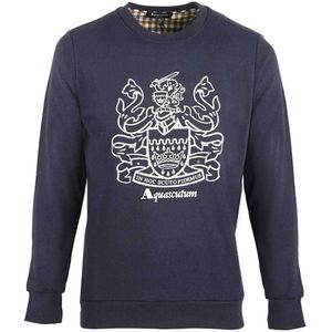 Aquascutum Heren Crest Crew Neck Sweater (Marineblauw)