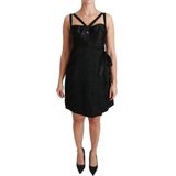 Dolce & Gabbana - Zwart Jacquard Elegant Jurk - Dames