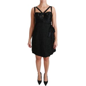 Dolce & Gabbana - Zwart Jacquard Elegant Jurk - Dames