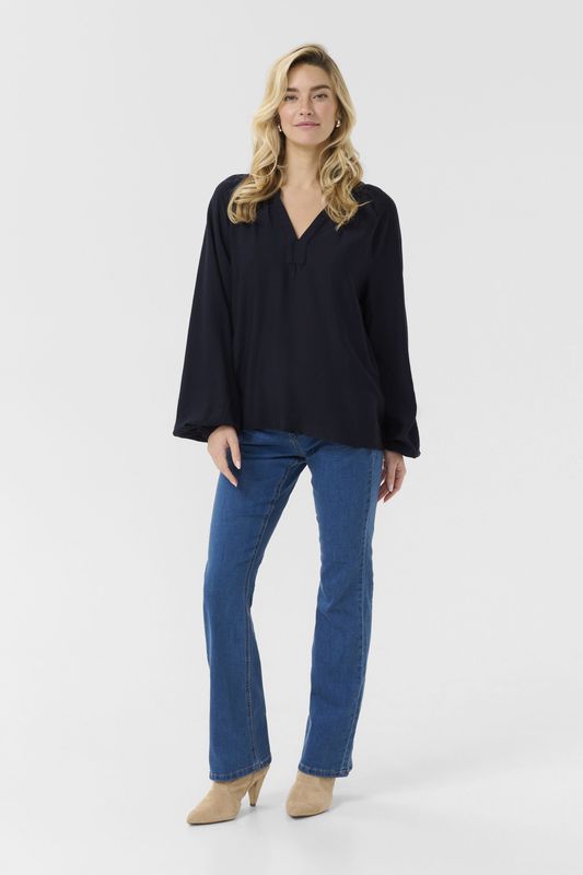 Cream Blouse 'CR Mila'  navy