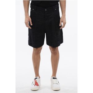 Geborduurde 90SLOGO linnen shorts in blauw