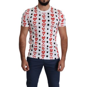 Dolce & Gabbana - Heren Top - Veelkleurig - Witte Hartprint T-shirt