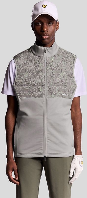 Lyle & Scott Golf Winddicht Print Vest - Grijs