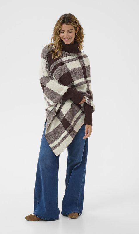 Poncho CRLivia Poncho Loose fit brown white