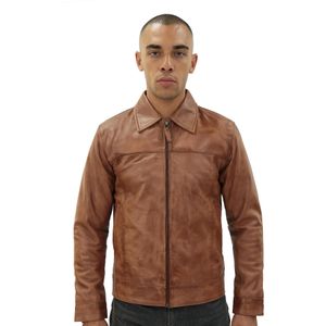 Heren - Leren Harrington Jas - Zwart - Shanghai