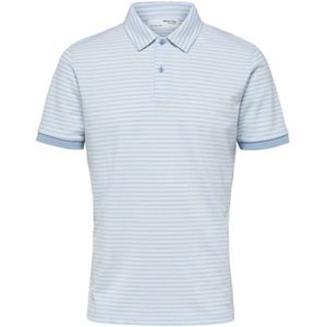 SELECTED HOMME gestreepte regular fit polo SLHJAMES white/cashmere