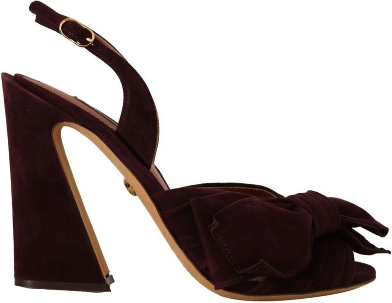Dolce & Gabbana - Suède Enkelband Sandalen - Donkerpaars - Italië