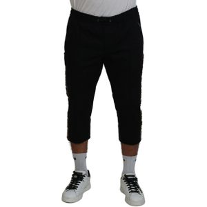 Dolce & Gabbana - Luipaardprint Cropped Broek - Zwart - Heren - Katoen