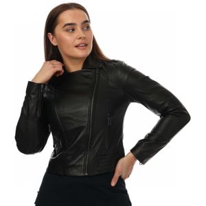 Elle Dames/Dames Armin Leren Jas (Zwart)