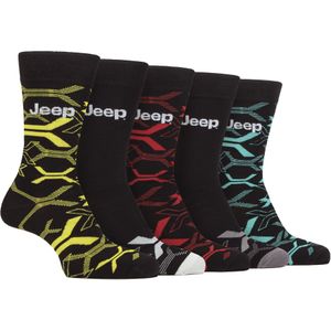 Heren Bamboe Kousen | Jeep | 5-Pack Ademend Vrijetijdssokken voor Elke Dag - Multi