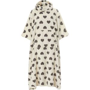 Dames Overmaatdeken Hoodie | Sleep Snob | Extra Lange Fleece Draagbare Deken - Harten