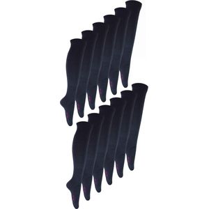 12 paar ademende kniehoge bamboesokken voor kinderen - Donker Grijs