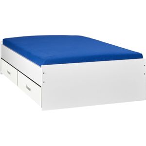 Bed met opbergruimte | 160x200 | Wit | Inclusief witte lades | 2 stuks 83cm diep