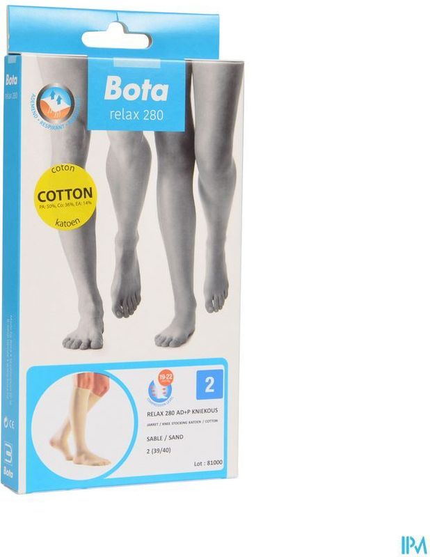 Bota Relax 280 Katoen Korte Kous Zand N2