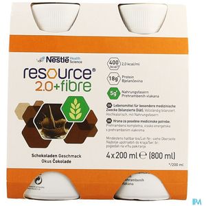 Resource 2.0 Fibre Chocolade 4x200ml