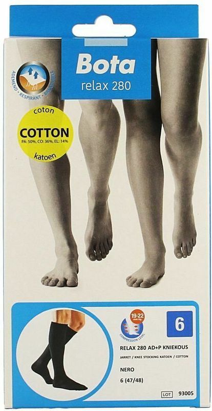 Bota Relax 280 Katoen Korte Kous Zwart N6