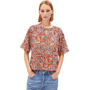 Armedangels - Andrikaa Mosaic Lino Bluse Damen coral blush