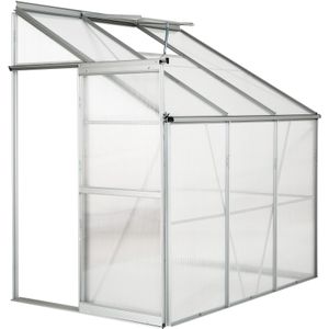 Aluminium muurkas zonder fundering 192x128x202cm - transparant